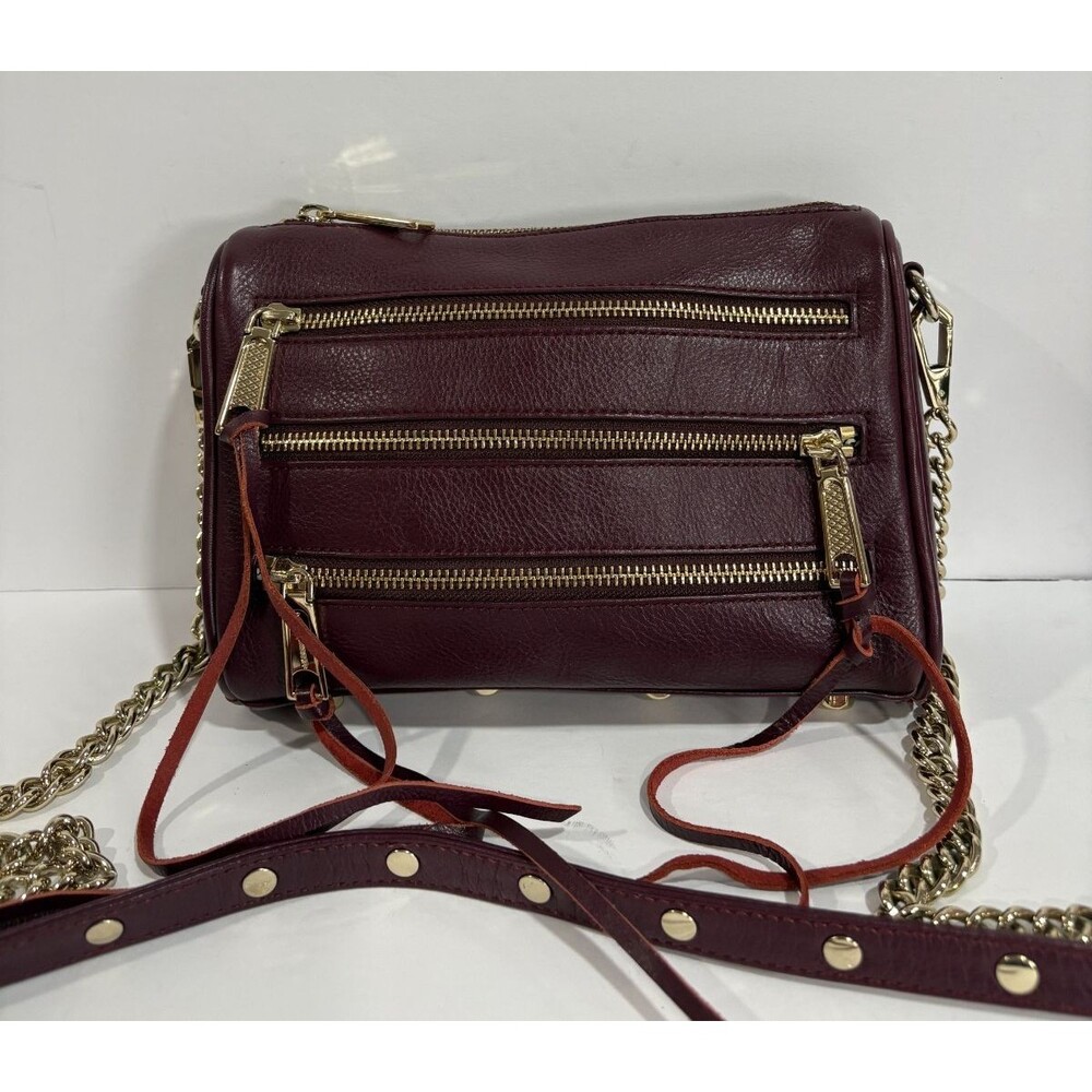 Rebecca Minkoff Women's Burgundy Leather Crossbody Shoulder Bag